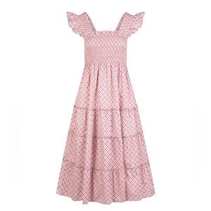 Hill House Ellie Nap Dress - Rose Circular Lattice. L. NWT.